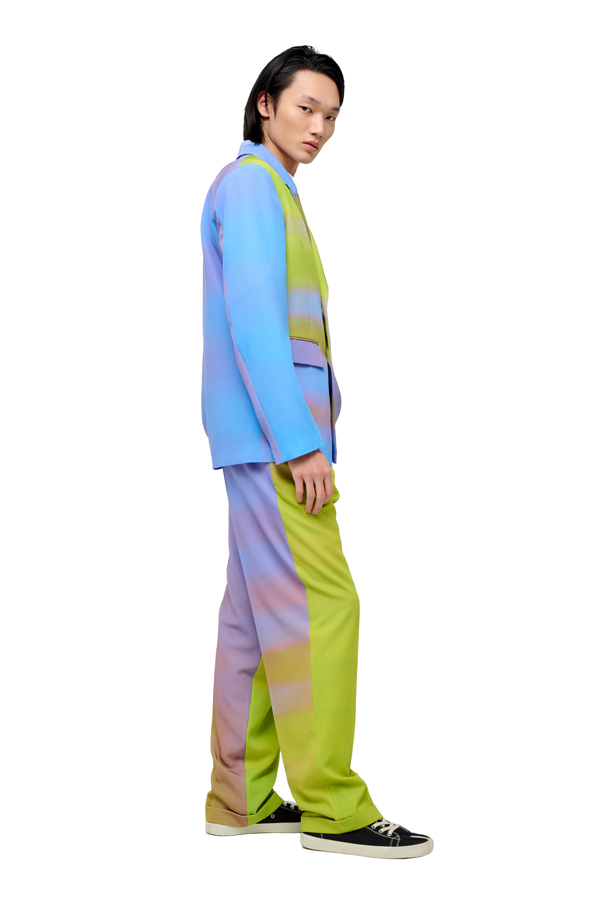 Berhasm classic trousers with Yellow sunrise print